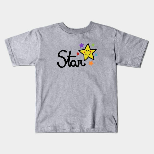 Star in yellow Kids T-Shirt by JoanaJuheLaju1